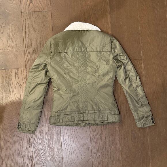 G By Guess Cargo Military Style Y2K Green Puffer Jacket Size XS - Picture 4 of 6